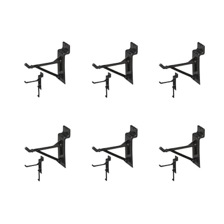 Ricki&Aposs Rugs Easy Living Easy Wall 3 in. Black Plastic Slatwall Hooks w/Removable Gussett, 6PK RI2594182